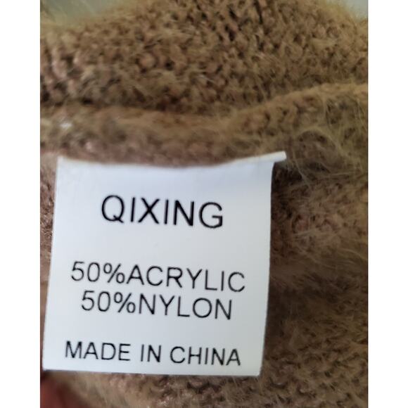 QIXING Womens Casual Open Front Knit Cardigan Long Sleeve Plush Cozy Warm - Picture 8 of 8